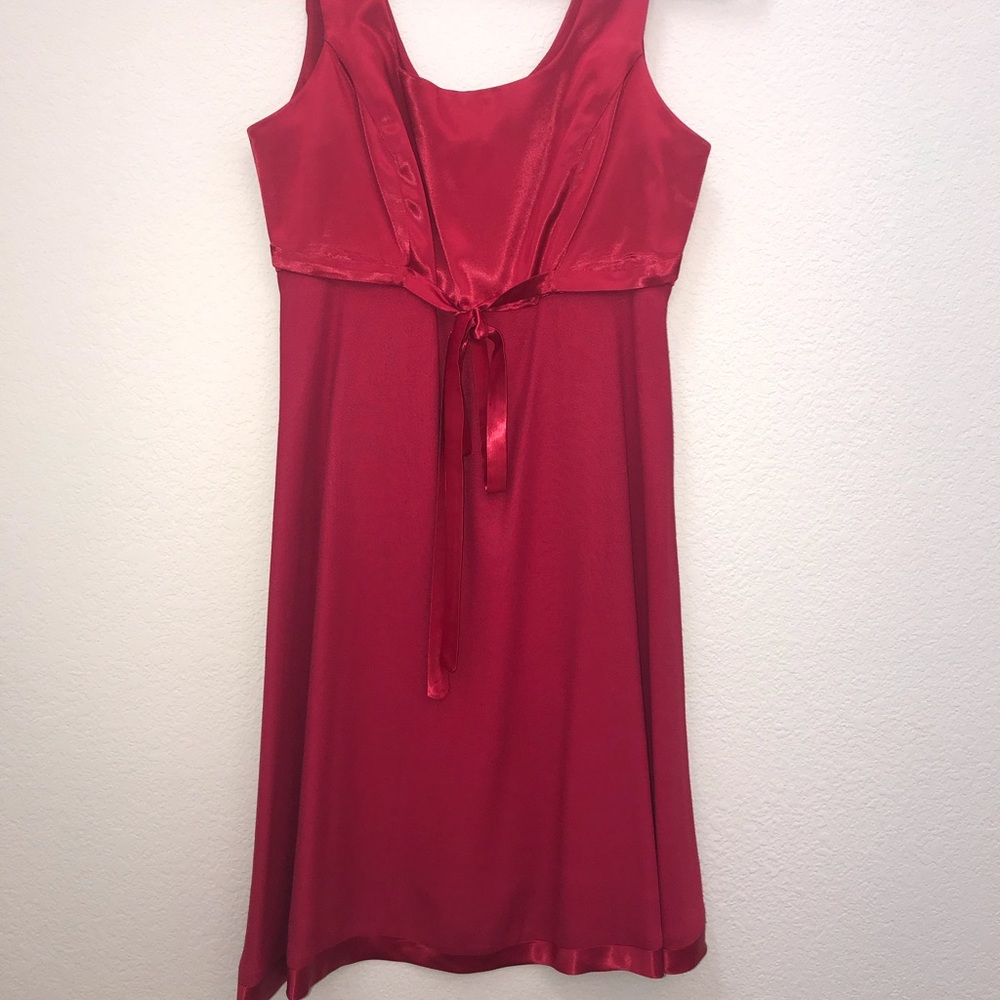 Red holiday A line knee length dress